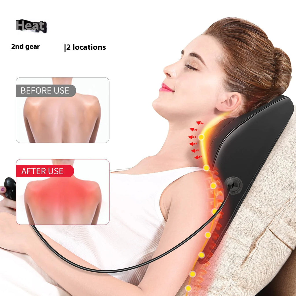 Heated Neck & Back Massager Pillow